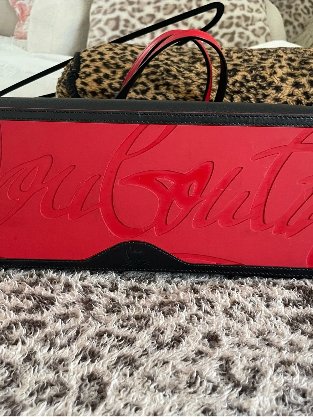 Christian Louboutin Black Tote with Multicolor Jewel Studs